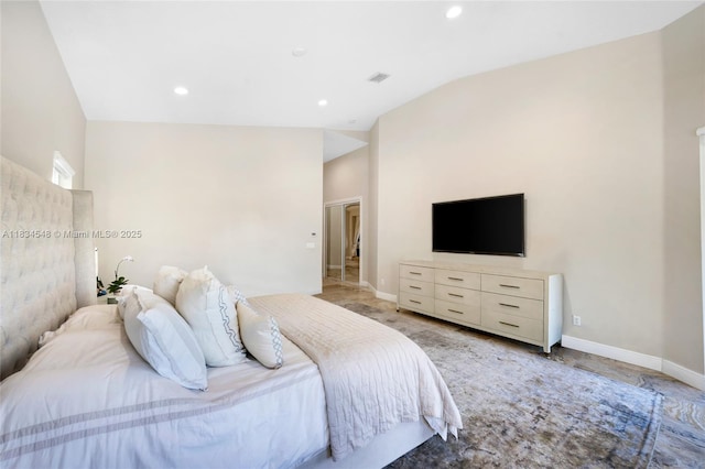 16701 SW 49th St, Southwest Ranches, FL 33331 - bedroom featuring lofted ceiling and recessed lighting