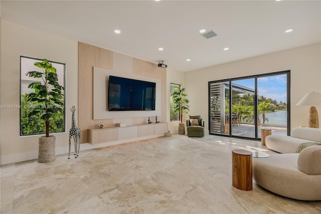 18269 SW 54th St, Miramar, FL 33029 - living area with recessed lighting and marble tiled floors