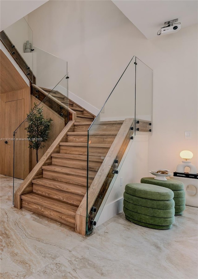 18269 SW 54th St, Miramar, FL 33029 - staircase featuring marble finish flooring