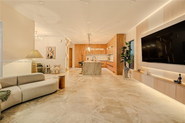 18269 SW 54th St, Miramar, FL 33029 - living area featuring a chandelier