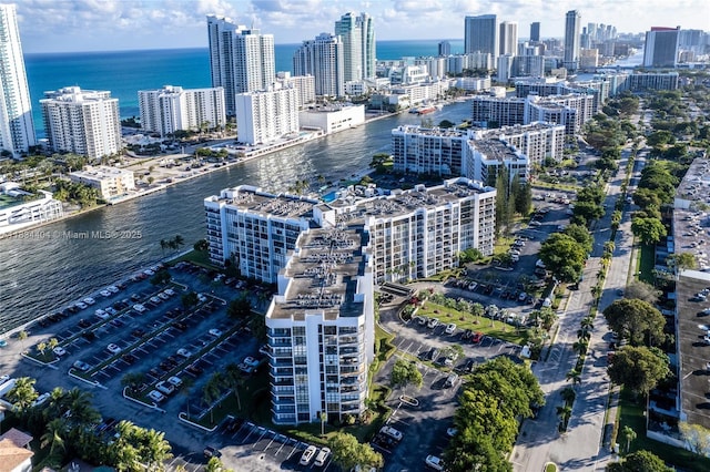 1000 Parkview Dr Unit 114, Hallandale Beach, FL 33009 - bird's eye view of a large body of water and skyline