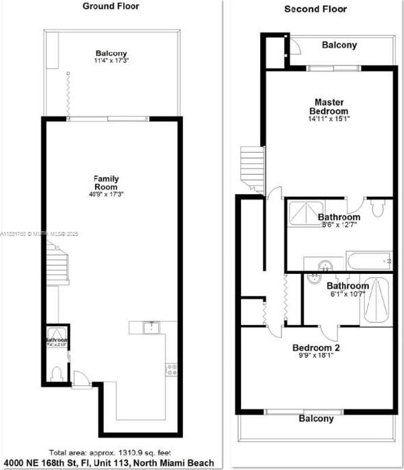 4000 NE 168th St Unit 113B, North Miami Beach, FL 33160 - view of room layout