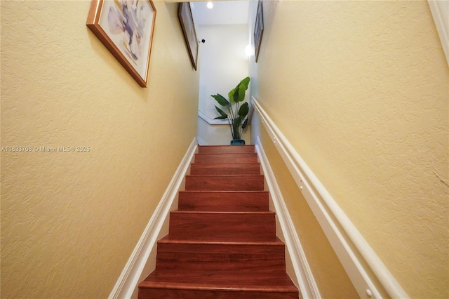 3335 Palomino Dr, Davie, FL 33024 - stairway featuring a textured wall