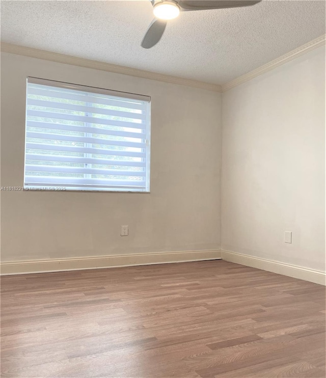 9017 SW 157th Path, Miami, FL 33196 - empty room with light wood-type flooring, a textured ceiling, a ceiling fan, and crown molding