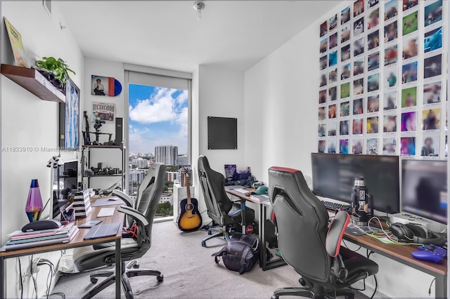 501 NE 31st St Unit 2308, Miami, FL 33137 - carpeted home office featuring floor to ceiling windows