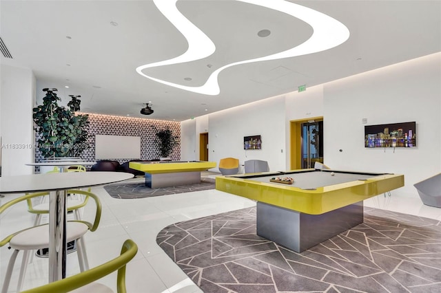 501 NE 31st St Unit 2308, Miami, FL 33137 - playroom with billiards and tile patterned floors