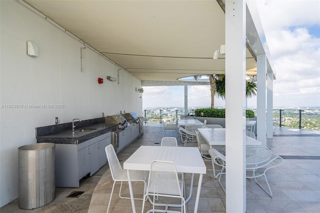 501 NE 31st St Unit 2308, Miami, FL 33137 - view of patio / terrace featuring an outdoor kitchen and a sink
