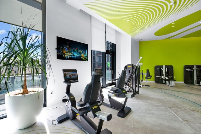 501 NE 31st St Unit 2308, Miami, FL 33137 - workout area with baseboards