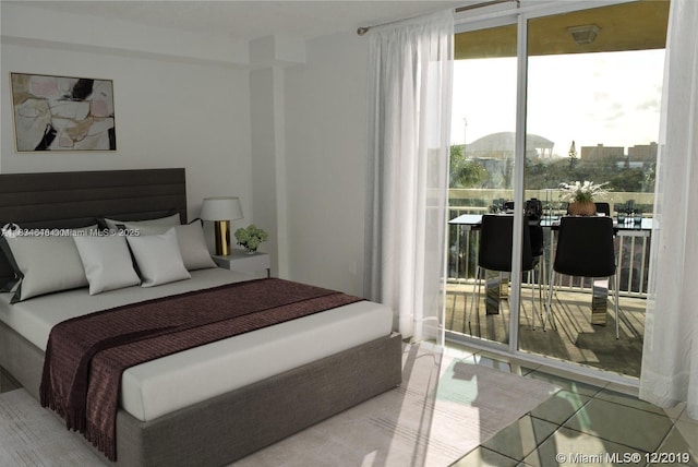 816 NW 11th St Unit 801, Miami, FL 33136 - tiled bedroom with access to outside