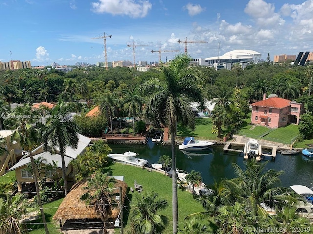 816 NW 11th St Unit 801, Miami, FL 33136 - aerial overview of property's location featuring nearby urban area and a nearby body of water
