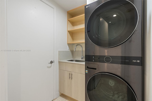 1331 Brickell Bay Dr Unit 2705, Miami, FL 33131 - laundry area featuring stacked washing machine and dryer