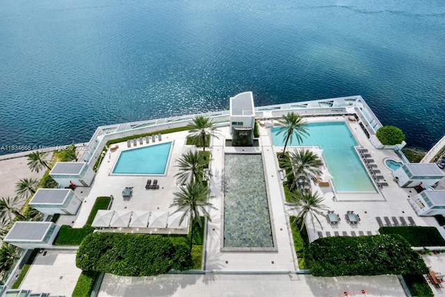 1331 Brickell Bay Dr Unit 2705, Miami, FL 33131 - bird's eye view of a pool area and a large body of water