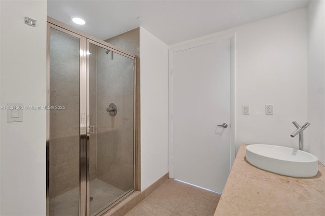 465 Brickell Ave Unit 4505, Miami, FL 33131 - full bath with a stall shower and tile patterned flooring