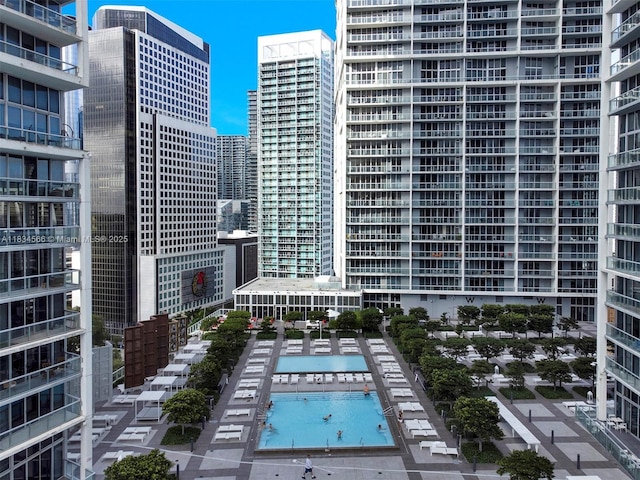 465 Brickell Ave Unit 4505, Miami, FL 33131 - view of swimming pool featuring a city view