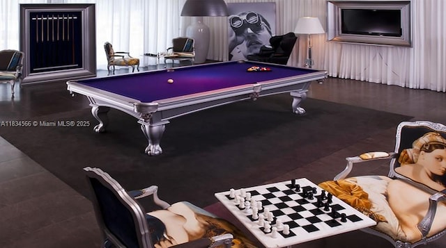 465 Brickell Ave Unit 4505, Miami, FL 33131 - game room with billiards table and tile patterned flooring