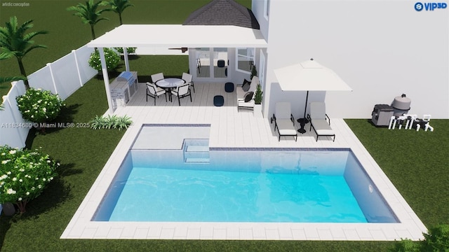 2036 SW 159th Ave, Miramar, FL 33027 - swimming pool with a fenced backyard, a gazebo, a patio area, and outdoor dining space