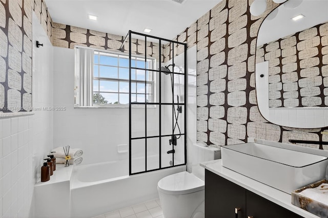 2036 SW 159th Ave, Miramar, FL 33027 - bathroom featuring tile patterned flooring, shower / washtub combination, and vanity