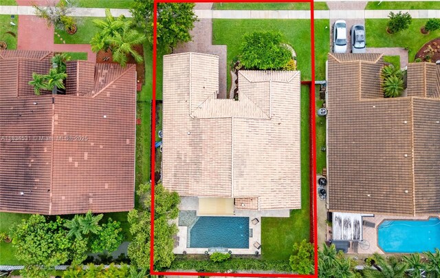 1583 SW 191st Ave, Pembroke Pines, FL 33029 - aerial view of property's location featuring property boundaries highlighted