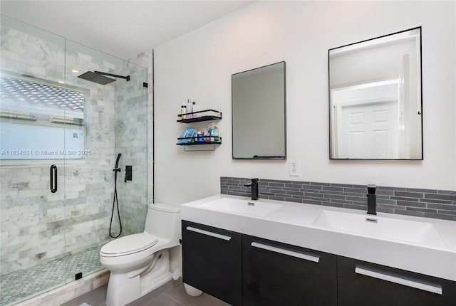 1583 SW 191st Ave, Pembroke Pines, FL 33029 - full bathroom featuring a stall shower, double vanity, and tile patterned floors
