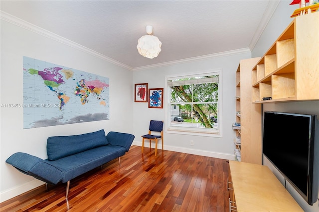 1583 SW 191st Ave, Pembroke Pines, FL 33029 - sitting room with hardwood / wood-style floors and crown molding