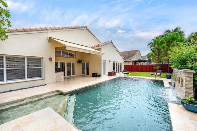 1583 SW 191st Ave, Pembroke Pines, FL 33029 - view of pool with french doors and a patio area