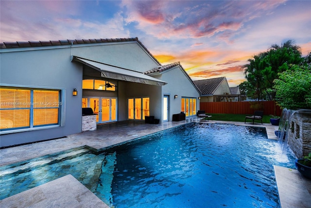 1583 SW 191st Ave, Pembroke Pines, FL 33029 - view of swimming pool with a patio and ceiling fan