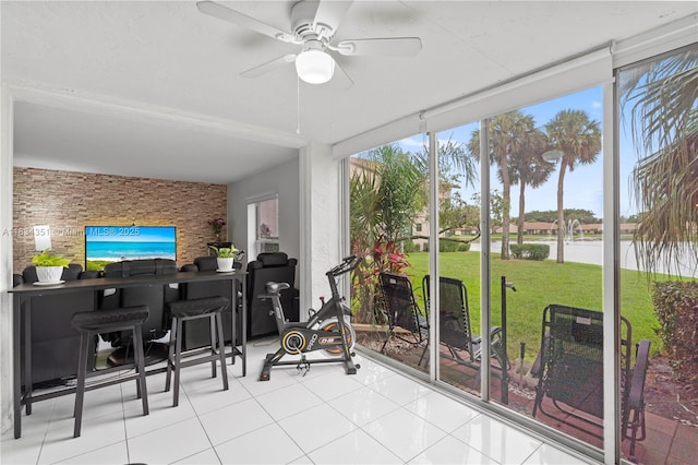 8577 W Boca Glades Blvd Unit D, Boca Raton, FL 33434 - sunroom featuring a water view and plenty of natural light