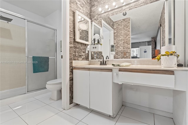 8577 W Boca Glades Blvd Unit D, Boca Raton, FL 33434 - bathroom featuring a stall shower, vanity, and tile patterned floors