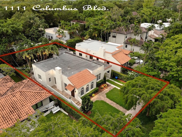 1111 Columbus Blvd, Coral Gables, FL 33134 - view of subject property with property parcel outlined