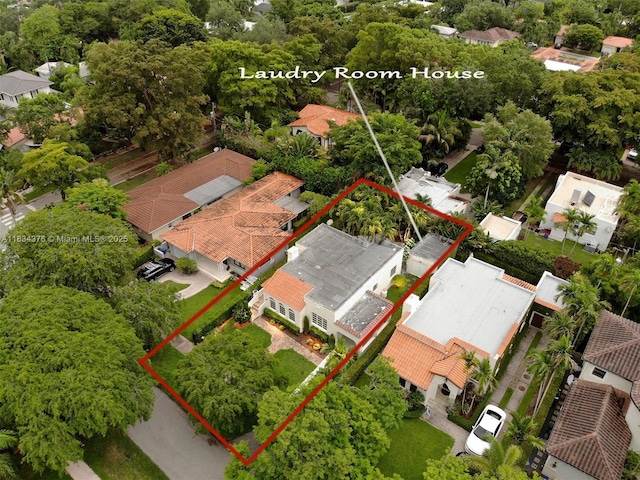 1111 Columbus Blvd, Coral Gables, FL 33134 - aerial perspective of suburban area featuring property boundaries highlighted
