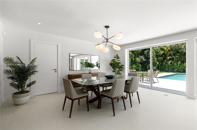 45 NE 104th St, Miami Shores, FL 33138 - dining space with a chandelier