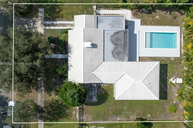 45 NE 104th St, Miami Shores, FL 33138 - aerial view of property and surrounding area with a pool area and property boundaries highlighted