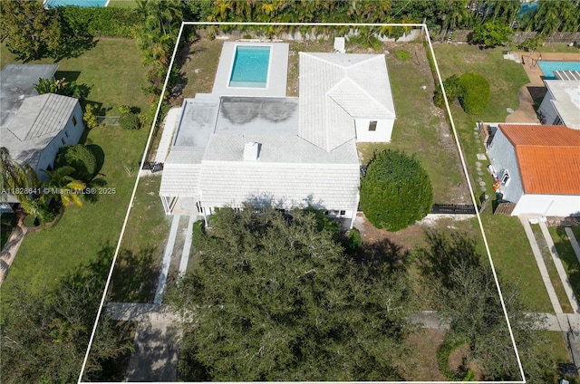 45 NE 104th St, Miami Shores, FL 33138 - aerial view of property's location with property parcel outlined and a pool area