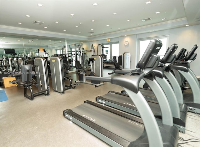 150 Sunny Isles Blvd Unit 1-Th403, Sunny Isles Beach, FL 33160 - gym featuring ornamental molding