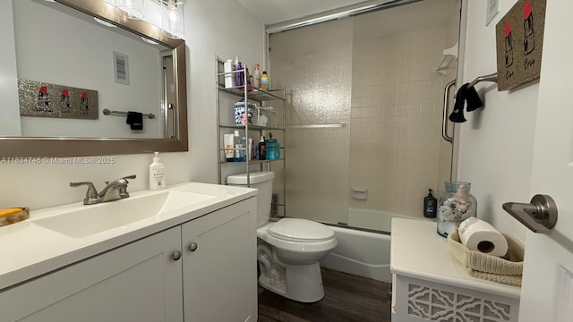 3910 Inverrary Blvd Unit 503-B, Lauderhill, FL 33319 - bathroom with wood finished floors, vanity, and shower / bath combination with glass door