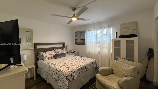 3910 Inverrary Blvd Unit 503-B, Lauderhill, FL 33319 - bedroom featuring dark wood-style floors and a ceiling fan