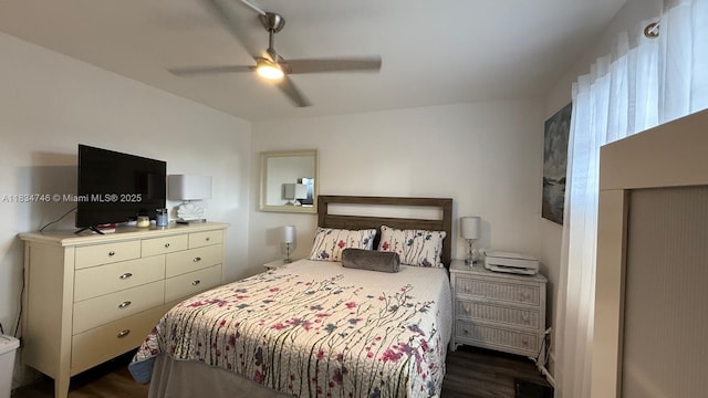 3910 Inverrary Blvd Unit 503-B, Lauderhill, FL 33319 - bedroom with dark wood-type flooring and ceiling fan