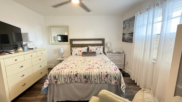 3910 Inverrary Blvd Unit 503-B, Lauderhill, FL 33319 - bedroom with dark wood-type flooring and a ceiling fan