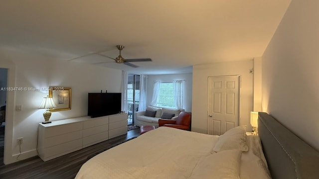 3910 Inverrary Blvd Unit 503-B, Lauderhill, FL 33319 - bedroom with dark wood-style floors and a ceiling fan