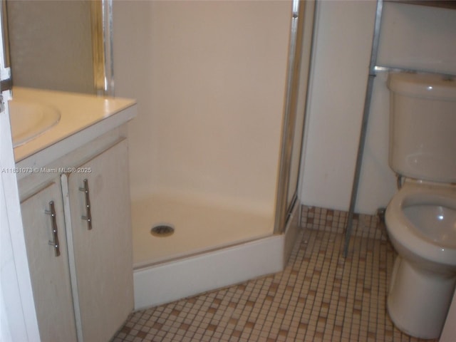 5855 Washington St Unit 92, Hollywood, FL 33023 - bathroom with a shower stall, vanity, and tile patterned flooring