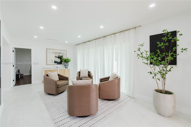 9471 SW 10th St, Miami, FL 33174 - living area featuring recessed lighting and light marble finish floors