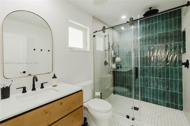 9471 SW 10th St, Miami, FL 33174 - bathroom with vanity, a shower stall, and tile patterned floors