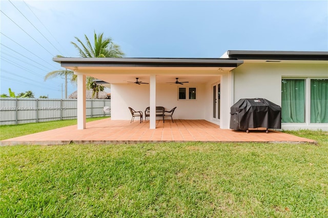 9471 SW 10th St, Miami, FL 33174 - rear view of property featuring ceiling fan, stucco siding, and a patio