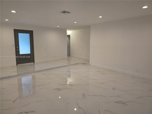 7771 NW 46th St, Lauderhill, FL 33351 - spare room featuring recessed lighting and light marble finish flooring