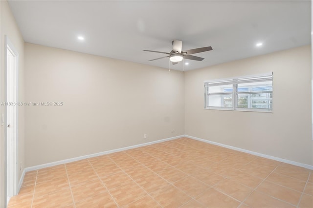 3405 NW 48th Ave Unit 610, Lauderdale Lakes, FL 33319 - empty room with ceiling fan and recessed lighting