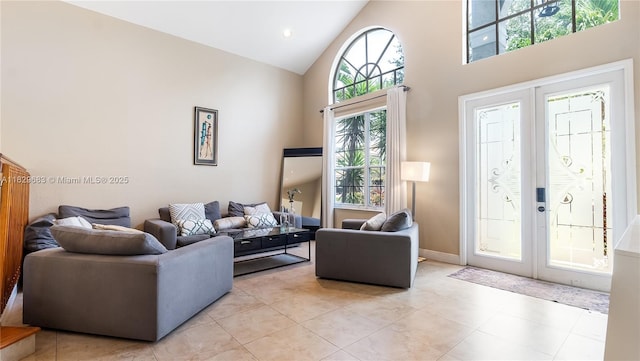 1891 SW 156th Ave, Miramar, FL 33027 - living room with high vaulted ceiling and light tile patterned floors