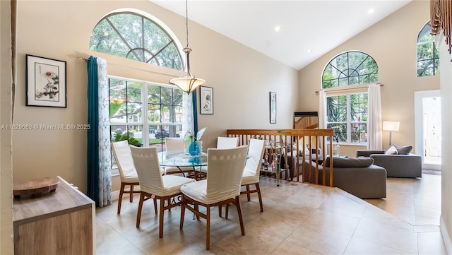 1891 SW 156th Ave, Miramar, FL 33027 - dining room featuring high vaulted ceiling, light tile patterned floors, and recessed lighting