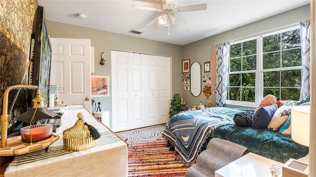 1891 SW 156th Ave, Miramar, FL 33027 - bedroom featuring a closet and a ceiling fan