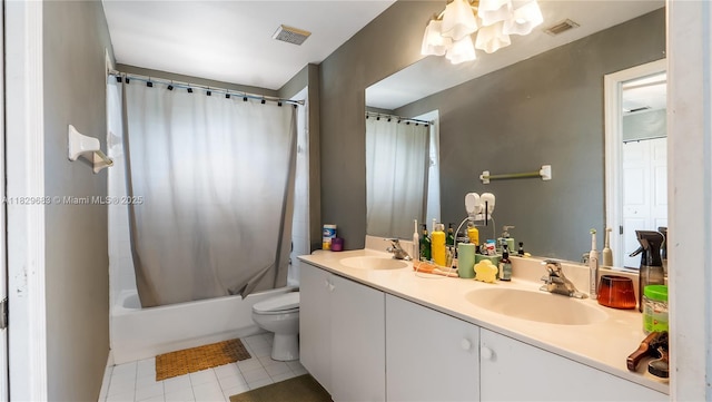 1891 SW 156th Ave, Miramar, FL 33027 - bathroom with shower / tub combo, double vanity, and tile patterned flooring