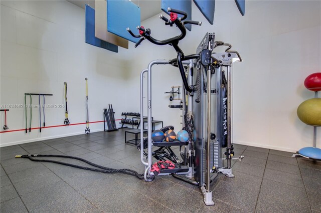 848 Brickell Key Dr Unit 2705, Miami, FL 33131 - workout room with baseboards